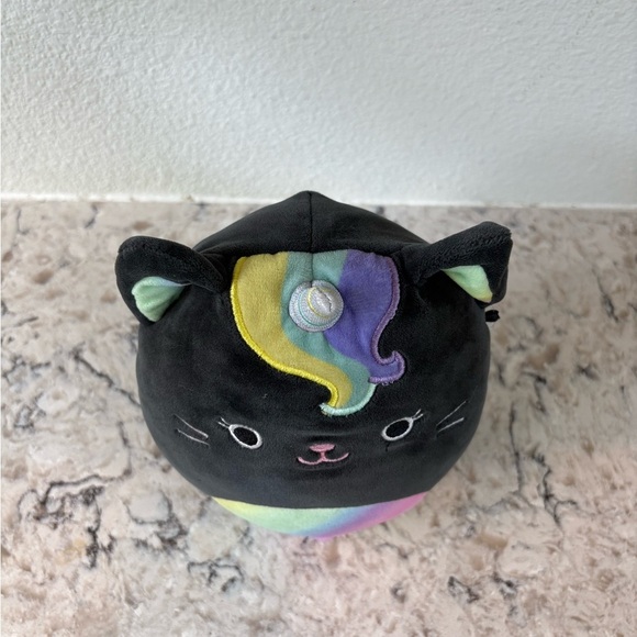 NWOT Squishmallows Black and Rainbow Cat Unicorn Plush - Picture 5 of 8